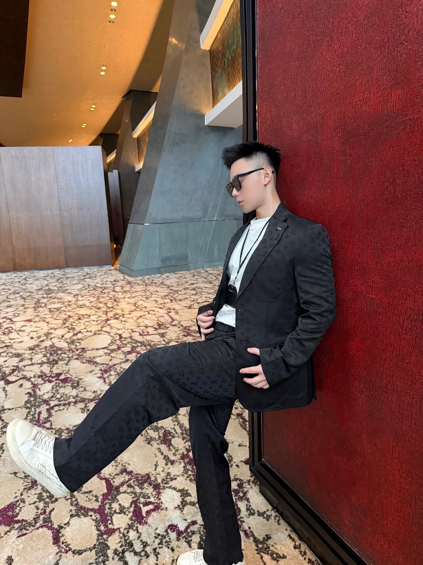Louis Vuitton/Louis Vuitton all-over printed jacquard suit trousers